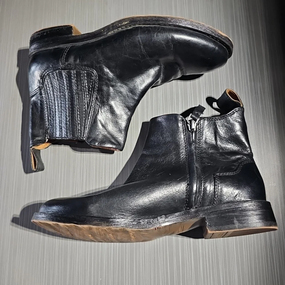 Franco Sarto Linc Casual Bootie Black Leather Upper Womens 6M Excellent PreOwned